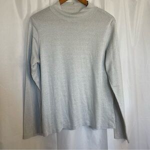 WHITE STAG Women’s Silver Shimmer Faux Turtleneck Long Sleeve Size XL 16/18
